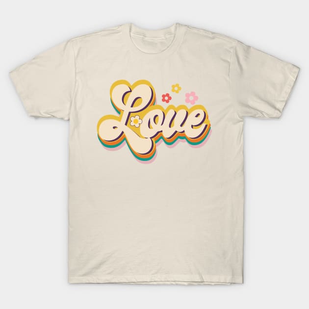 Retro Hippie Love T-Shirt by Rebel Merch